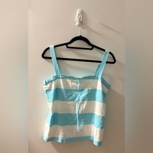 NWT Banana Republic Blue & White Striped Knit Cami Tank Top - Size XL